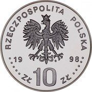 Poland 10 Zlotych Sigismund III Vasa 1998 Proof Y# 338 RZECZPOSPOLITA POLSKA MW 1998 ZŁ 10 ZŁ coin obverse Poland 10 Zlotych Sigismund III Vasa 1998 Proof Y# 338 RZECZPOSPOLITA POLSKA MW 1998 ZŁ 10 ZŁ coin obverse