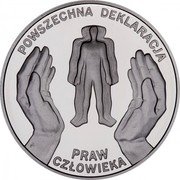 Poland 10 Zlotych 50th Anniversary of the Universal Declaration of Human Rights 1998 Proof Y# 351 POWSZECHNA DEKLARACJA PRAW CZŁOWIEKA coin reverse Poland 10 Zlotych 50th Anniversary of the Universal Declaration of Human Rights 1998 Proof Y# 351 POWSZECHNA DEKLARACJA PRAW CZŁOWIEKA coin reverse