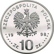 Poland 10 Zlotych Emil August Fieldorf 1998 Proof Y# 342 RZECZPOSPOLITA POLSKA MW 19 98 ZŁ 10 ZŁ coin obverse Poland 10 Zlotych Emil August Fieldorf 1998 Proof Y# 342 RZECZPOSPOLITA POLSKA MW 19 98 ZŁ 10 ZŁ coin obverse