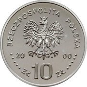 Poland 10 Zlotych Jan II Kazimierz 2000 Proof Y# 401 RZECZPOSPOLITA POLSKA MW 2000 10 ZŁ coin obverse