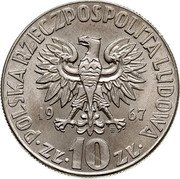 Poland 10 Zlotych Mikolaj Kopernik 1967 MW Y# 51A POLSKA RZECZPOSPOLITA LUDOWA 19 67 MW ZŁ 10 ZŁ coin obverse Poland 10 Zlotych Mikolaj Kopernik 1967 MW Y# 51A POLSKA RZECZPOSPOLITA LUDOWA 19 67 MW ZŁ 10 ZŁ coin obverse