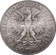 Poland 10 Zlotych 70th Anniversary of 1863 Insurrection ND (1933) (w) Y# 24 RZECZPOSPOLITA POLSKA 10 ZŁOTYCH 10 coin obverse Poland 10 Zlotych 70th Anniversary of 1863 Insurrection ND (1933) (w) Y# 24 RZECZPOSPOLITA POLSKA 10 ZŁOTYCH 10 coin obverse