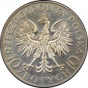 Poland 10 Zlotych 250th Anniversary of the Battle of Vienna. Jan III Sobieski ND (1933) (w) Y# 23 RZECZPOSPOLITA POLSKA MW 10 ZŁOTYCH 10 coin obverse Poland 10 Zlotych 250th Anniversary of the Battle of Vienna. Jan III Sobieski ND (1933) (w) Y# 23 RZECZPOSPOLITA POLSKA MW 10 ZŁOTYCH 10 coin obverse