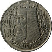 Poland 10 Zlotych 600th Anniversary of Jagiello University ND (1964) Y# 52.2 SZEŚĆSET LECIE UNIWERSYTETU JAGIELOŃSKIEGO 1364 1964 KAZIMIERZWIELKI coin reverse Poland 10 Zlotych 600th Anniversary of Jagiello University ND (1964) Y# 52.2 SZEŚĆSET LECIE UNIWERSYTETU JAGIELOŃSKIEGO 1364 1964 KAZIMIERZWIELKI coin reverse