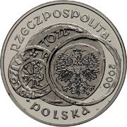 Poland 10 Zlotych The 1000th Anniversary of the Convention in Gniezno 2000 Proof Y# 381 RZECZPOSPOLITA 10 ZŁ POLSKA 2000 MW coin obverse