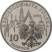 Poland 10 Zlotych Wroclaw Millennium 2000 Proof Y# 392 RZECZPOSPOLITA POLSKA 2000 10 ZŁOTYCH MW coin obverse