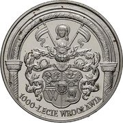 Poland 10 Zlotych Wroclaw Millennium 2000 Proof Y# 392 1000-LECIE WROCŁAWIA coin reverse