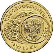 Poland 100 Zlotych 1000th Anniversary of the Congress of Gniezno 2000 Proof Y# 384 RZECZPOSPOLITA 100 ZŁ POLSKA 2000 MW coin obverse