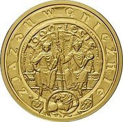 Poland 100 Zlotych 1000th Anniversary of the Congress of Gniezno 2000 Proof Y# 384 ZJAZDU W GNIEŻNIE coin reverse