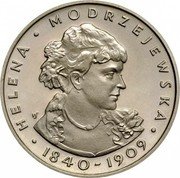 Poland 100 Zlotych 135th Anniversary of the Birth of Helena Modjeska 1975 MW Proof Y# 78 HELENA MODRZEJEWSKA WS 1840 - 1909 coin reverse Poland 100 Zlotych 135th Anniversary of the Birth of Helena Modjeska 1975 MW Proof Y# 78 HELENA MODRZEJEWSKA WS 1840 - 1909 coin reverse