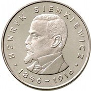 Poland 100 Zlotych 130th Anniversary of the Birth of Henryk Sienkiewicz 1977 MW Proof Y# 88 HENRYK SIENKIEWICZ 1846 - 1916 coin reverse