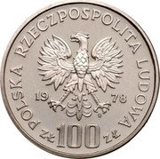 Poland 100 Zlotych Beaver 1978 MW Proof Y# 96 POLSKA RZECZYPOSPOLITA LUDOWA 19 78 MW ZŁ 100 ZŁ coin obverse Poland 100 Zlotych Beaver 1978 MW Proof Y# 96 POLSKA RZECZYPOSPOLITA LUDOWA 19 78 MW ZŁ 100 ZŁ coin obverse