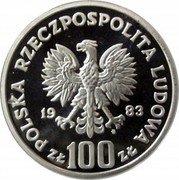 Poland 100 Zlotych Bear 1983 MW Proof Y# 147 POLSKA RZECZPOSPOLITA LUDOWA 19 83 MW ZŁ 100 ZŁ coin obverse Poland 100 Zlotych Bear 1983 MW Proof Y# 147 POLSKA RZECZPOSPOLITA LUDOWA 19 83 MW ZŁ 100 ZŁ coin obverse