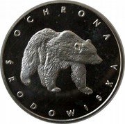 Poland 100 Zlotych Bear 1983 MW Proof Y# 147 OCHRONA ŚRODOWISKA coin reverse Poland 100 Zlotych Bear 1983 MW Proof Y# 147 OCHRONA ŚRODOWISKA coin reverse