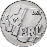 Poland 100 Zlotych 40th Anniversary of People's Republic 1984 MW Y# 151 40 LAT PRL coin reverse Poland 100 Zlotych 40th Anniversary of People's Republic 1984 MW Y# 151 40 LAT PRL coin reverse