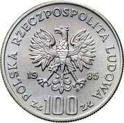 Poland 100 Zlotych King Przemyslaw II 1985 MW Y# 155 POLSKA RZECZPOSPOLITA LUDOWA 19 85 ZŁ 100 ZŁ coin obverse Poland 100 Zlotych King Przemyslaw II 1985 MW Y# 155 POLSKA RZECZPOSPOLITA LUDOWA 19 85 ZŁ 100 ZŁ coin obverse