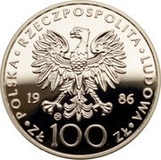 Poland 100 Zlotych Visit of Pope Ioannes Paulus II 1986 CHI Proof Y# 136 POLSKA RZECZPOSPOLITA LUDOWA 19 82 CHI ZŁ 100 ZŁ coin obverse Poland 100 Zlotych Visit of Pope Ioannes Paulus II 1986 CHI Proof Y# 136 POLSKA RZECZPOSPOLITA LUDOWA 19 82 CHI ZŁ 100 ZŁ coin obverse