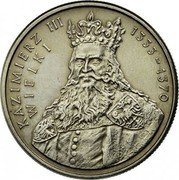Poland 100 Zlotych King Kazimierz III 1987 MW Y# 167 KAZIMIERZ III WIELKI 1333 - 1370 coin reverse Poland 100 Zlotych King Kazimierz III 1987 MW Y# 167 KAZIMIERZ III WIELKI 1333 - 1370 coin reverse