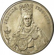 Poland 100 Zlotych Queen Jadwiga 1988 MW Y# 183 JADWIGA 1384 1399 coin reverse Poland 100 Zlotych Queen Jadwiga 1988 MW Y# 183 JADWIGA 1384 1399 coin reverse