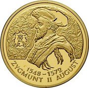 Poland 100 Zlotych Sigismund II Augustus 1999 Proof Y# 383 1548 - 1572 ZYGMUNT II AUGUST coin reverse