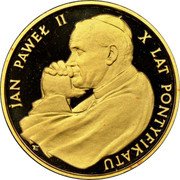 Poland 1000 Zlotych 10th Anniversary of the Election of Pope Ioannes Paulus II 1988 MW Proof Y# 174 JAN PAWEŁ II X LAT PONTYFIKATU E coin reverse Poland 1000 Zlotych 10th Anniversary of the Election of Pope Ioannes Paulus II 1988 MW Proof Y# 174 JAN PAWEŁ II X LAT PONTYFIKATU E coin reverse
