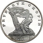 Poland 100000 Zlotych 180th Anniversary of the Birth of Frederic Chopin 1990 Proof Y# 199 FRYDERYK CHOPIN coin reverse Poland 100000 Zlotych 180th Anniversary of the Birth of Frederic Chopin 1990 Proof Y# 199 FRYDERYK CHOPIN coin reverse