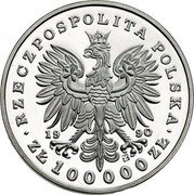 Poland 100000 Zlotych Tadeusz Kosciuszko 1990 Proof Y# 200 RZECZPOSPOLITA POLSKA 19 90 ZŁ 100000 ZŁ coin obverse Poland 100000 Zlotych Tadeusz Kosciuszko 1990 Proof Y# 200 RZECZPOSPOLITA POLSKA 19 90 ZŁ 100000 ZŁ coin obverse