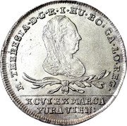 Poland 15 Kreuzer Maria Theresia 1775 C-A C# 2 M THERESIA D G R I HU BO GA LO REG XCVI EX MARCA PURA VIEN: coin obverse