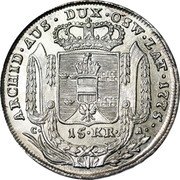 Poland 15 Kreuzer Maria Theresia 1775 C-A C# 2 ARCHID AUS DUX OSW ZAT 1775 C A 15 KR coin reverse