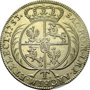 Poland 18 Groszy (1 Ort, 1 Tympf) 1753 Antykw. Numiz. - P. Niemczyk Auction 2, 5.11, MS64 - $15,540 KM# 148.1 Standard Coinage coin reverse Poland 18 Groszy (1 Ort, 1 Tympf) 1753 Antykw. Numiz. - P. Niemczyk Auction 2, 5.11, MS64 - $15,540 KM# 148.1 Standard Coinage coin reverse