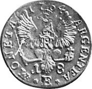 Poland 18 Groszy (1 Ort, 1 Tympf) Friedrich II. Prussian Possession 1764 E C# 32 MONETA ARGENTEA 18 1764 E coin reverse Poland 18 Groszy (1 Ort, 1 Tympf) Friedrich II. Prussian Possession 1764 E C# 32 MONETA ARGENTEA 18 1764 E coin reverse