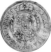 Poland 2 Ducat Johann Casimir 1655 IT/SCH KM# 106 MONET AVREA SCH REGNI P 1655 coin reverse Poland 2 Ducat Johann Casimir 1655 IT/SCH KM# 106 MONET AVREA SCH REGNI P 1655 coin reverse