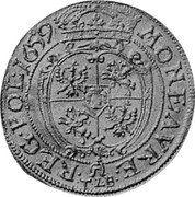 Poland 2 Ducat Johann Casimir 1659 TLB KM# 111.1 MONE AVRE REG POL 1659 TLB coin reverse Poland 2 Ducat Johann Casimir 1659 TLB KM# 111.1 MONE AVRE REG POL 1659 TLB coin reverse