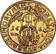 Poland 2 Ducat Johann Casimir 1664 HDL KM# 45 MONETA AVREA CIVIT THORUNENSIS 16 67 HD L coin reverse Poland 2 Ducat Johann Casimir 1664 HDL KM# 45 MONETA AVREA CIVIT THORUNENSIS 16 67 HD L coin reverse