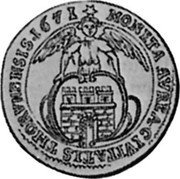 Poland 2 Ducat Thorn City. Michael Korybut 1671 HS KM# 51 MONETA AVREA CIVITATIS THORVNENSIS 1671 coin reverse Poland 2 Ducat Thorn City. Michael Korybut 1671 HS KM# 51 MONETA AVREA CIVITATIS THORVNENSIS 1671 coin reverse