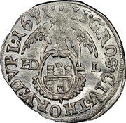 Poland 2 Groschen (1/12 Thaler, 15 Groszy, Polzlotek) Johann Casimir 1651 HDL KM# 36 II GROS CIV THORV DVPL 1651 HD L coin reverse Poland 2 Groschen (1/12 Thaler, 15 Groszy, Polzlotek) Johann Casimir 1651 HDL KM# 36 II GROS CIV THORV DVPL 1651 HD L coin reverse