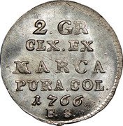 Poland 2 Groschen (1/12 Thaler, 15 Groszy, Polzlotek) Stanislaus Augustus 1766 FS KM# 184 2 GR CLX EX MARCA PURA COL 1766 F S coin reverse Poland 2 Groschen (1/12 Thaler, 15 Groszy, Polzlotek) Stanislaus Augustus 1766 FS KM# 184 2 GR CLX EX MARCA PURA COL 1766 F S coin reverse