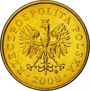Poland 2 Grosze Circulation Coin. Two Oak Leaves 2008 MW Y# 277 RZECZPOSPOLITA POLSKA MW 2013 coin obverse Poland 2 Grosze Circulation Coin. Two Oak Leaves 2008 MW Y# 277 RZECZPOSPOLITA POLSKA MW 2013 coin obverse