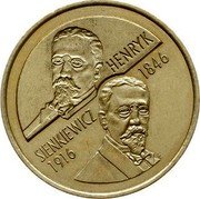 Poland 2 Zlote 150th Anniversary of the Birth of Henryk Sienkiewicz 1996 Y# 315 HENRYK SIENKIEWICZ 1846 1916 coin reverse Poland 2 Zlote 150th Anniversary of the Birth of Henryk Sienkiewicz 1996 Y# 315 HENRYK SIENKIEWICZ 1846 1916 coin reverse