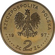 Poland 2 Zlote Stefan Batory 1997 Y# 325 RZECZPOSPOLITA POLSKA MW 1997 ZŁ 2 ZŁ coin obverse Poland 2 Zlote Stefan Batory 1997 Y# 325 RZECZPOSPOLITA POLSKA MW 1997 ZŁ 2 ZŁ coin obverse