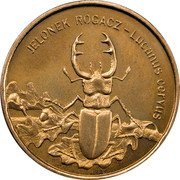 Poland 2 Zlote Stag Beetle 1997 Y# 329 JELONEK ROGACZ - LUCANUS CERVUS coin reverse Poland 2 Zlote Stag Beetle 1997 Y# 329 JELONEK ROGACZ - LUCANUS CERVUS coin reverse