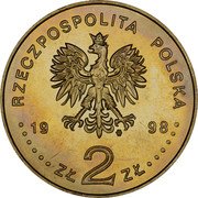 Poland 2 Zlote XVIIIth Winter Olympic Games in Nagano 1998 Y# 335 RZECZPOSPOLITA POLSKA MW 1998 ZŁ 2 ZŁ coin obverse Poland 2 Zlote XVIIIth Winter Olympic Games in Nagano 1998 Y# 335 RZECZPOSPOLITA POLSKA MW 1998 ZŁ 2 ZŁ coin obverse
