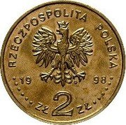 Poland 2 Zlote 80th Anniversary of Poland Regaining Independence 1998 Y# 349 RZECZPOSPOLITA POLSKA MW 1998 ZŁ 2 ZŁ coin obverse Poland 2 Zlote 80th Anniversary of Poland Regaining Independence 1998 Y# 349 RZECZPOSPOLITA POLSKA MW 1998 ZŁ 2 ZŁ coin obverse