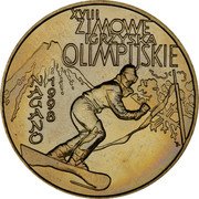 Poland 2 Zlote XVIIIth Winter Olympic Games in Nagano 1998 Y# 335 XVIII ZIMOWE IGRZYSKA OLIMPIJSKIE NAGANO 1998 coin reverse Poland 2 Zlote XVIIIth Winter Olympic Games in Nagano 1998 Y# 335 XVIII ZIMOWE IGRZYSKA OLIMPIJSKIE NAGANO 1998 coin reverse