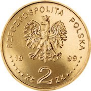 Poland 2 Zlote Poland's Accession to NATO 1999 Y# 357 RZECZPOSPOLITA POLSKA MW 1999 ZŁ 2 ZŁ coin obverse