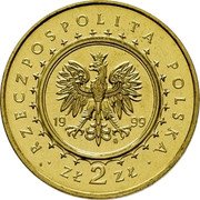 Poland 2 Zlote Potocki Palace in Radzyn Podlaski 1999 Y# 372 RZECZPOSPOLITA POLSKA 19 99 ZŁ 2 ZŁ MW coin obverse