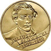 Poland 2 Zlote 150th Anniversary of the Death of Juliusz Slowacki 1999 Y# 356 JULIUSZ SŁOWACKI TE 1809-1849 coin reverse