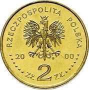 Poland 2 Zlote The 1000th Anniversary of the Convention in Gniezno 2000 Y# 377 RZECZPOSPOLITA POLSKA MW 20 00 ZŁ 2 ZŁ coin obverse