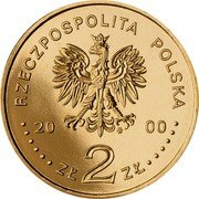 Poland 2 Zlote The 20th Anniversary of Forming the Solidarity Trade Union 2000 Y# 394 RZECZPOSPOLITA POLSKA MW 2000 ZŁ 2 ZŁ coin obverse