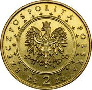 Poland 2 Zlote Wilanow Palace 2000 Y# 390 RZECZPOSPOLITA POLSKA 2000 MW ZŁ 2 ZŁ coin obverse